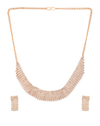 Jewels Nest Gold-Plated American Diamond Wide Choker Necklace Set