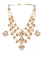 Jewel City Traditional Kundan & Pearl Layered Necklace Set - Handcrafted Ethnic Jewellery for Weddings - Distacart