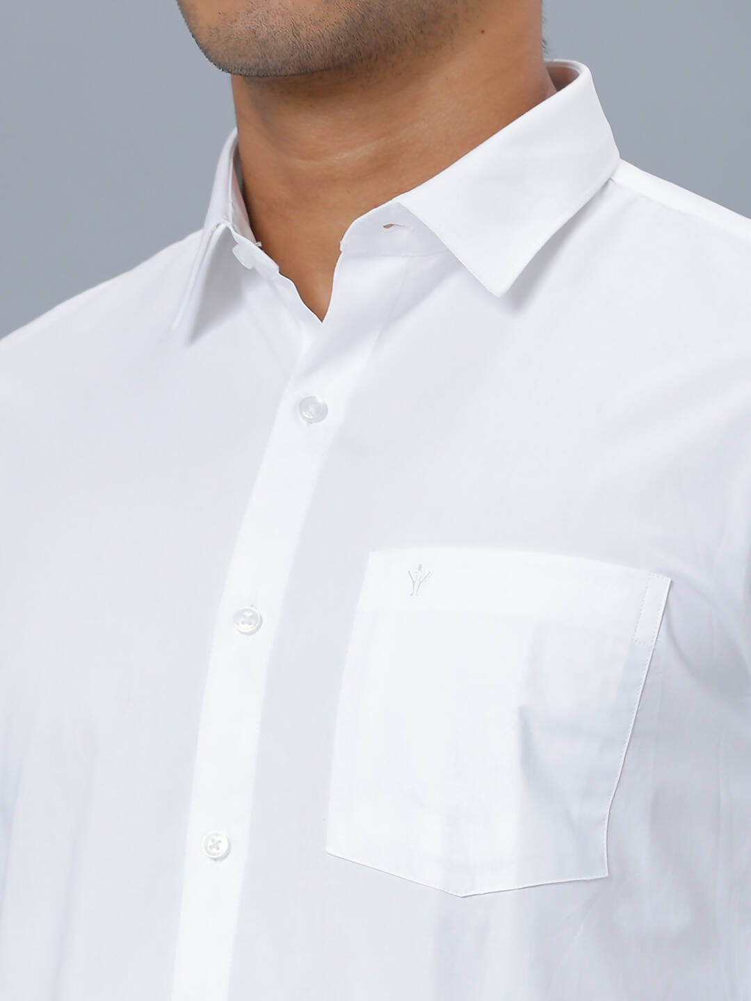 Ramraj Cotton Mens Full Sleeve Formal Poly Cotton White Shirt
