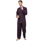 Jainish Men's Blue Checked Night Suits ( GNS 001Blue-Red ) - Distacart