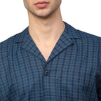 Jainish Men's Blue Checked Night Suits ( GNS 001Blue ) - Distacart