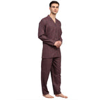 Jainish Men's Maroon Checked Night Suits ( GNS 001Maroon ) - Distacart