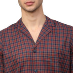 Jainish Men's Maroon Checked Night Suits ( GNS 001Maroon ) - Distacart