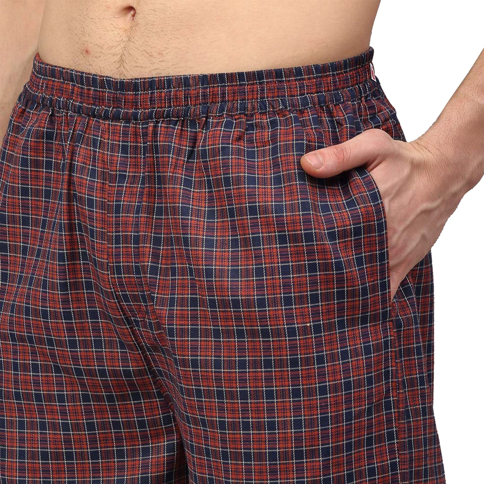 Jainish Men's Maroon Checked Night Suits ( GNS 001Maroon ) - Distacart