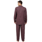 Jainish Men's Maroon Checked Night Suits ( GNS 001Maroon ) - Distacart