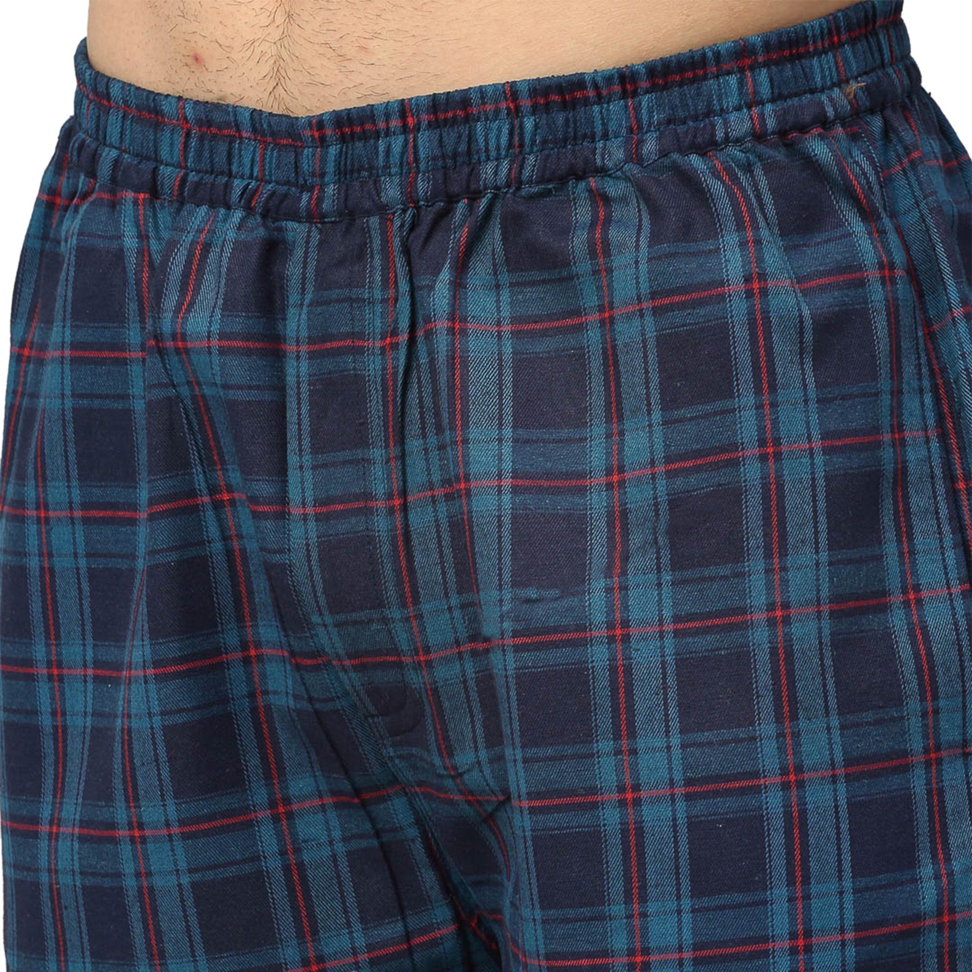 Jainish Men's Navy Blue Checked Night Suits ( GNS 001Navy ) - Distacart