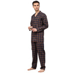 Jainish Men's Orange Checked Night Suits ( GNS 001Orange-Blue ) - Distacart