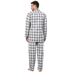 Jainish Men's White Checked Night Suits ( GNS 001White ) - Distacart