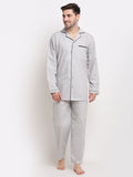 Jainish Men's Steel-Grey Cotton Solid Night Suits ( GNS 003Steel-Grey ) - Distacart