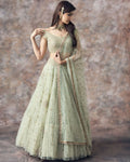 Jyoti Fashion Catching Aqua Green 3MM Sequin with Jari Embroidered Net Lehenga Choli with Dupatta