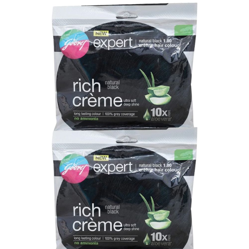 Godrej Expert Rich Creme Hair Natural Black Colour - Distacart