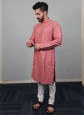 Prazu Fashion Onion Pink Silk Sequence Work Kurta With Pajama