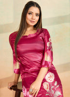 Prazu Fashion Pink Printed Cotton Reyon Kurta Pant Set - Distacart