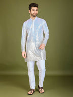 Vastranavya Ombre Yellow Premium Real Georgette Thread Sequence & Embroidery work Kurta