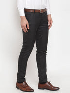 Jainish Men's Black Checked Formal Trousers ( GP 254Black ) - Distacart