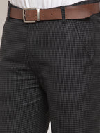 Jainish Men's Black Checked Formal Trousers ( GP 254Black ) - Distacart