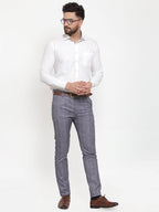 Jainish Men's Blue Checked Formal Trousers ( GP 254Blue ) - Distacart