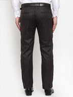 Jainish Men's Black Cotton Striped Formal Trousers ( FGP 255Black ) - Distacart