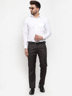 Jainish Men's Black Cotton Striped Formal Trousers ( FGP 255Black ) - Distacart