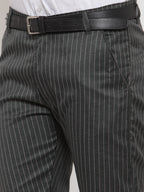 Jainish Men's Green Cotton Striped Formal Trousers ( FGP 255Olive ) - Distacart