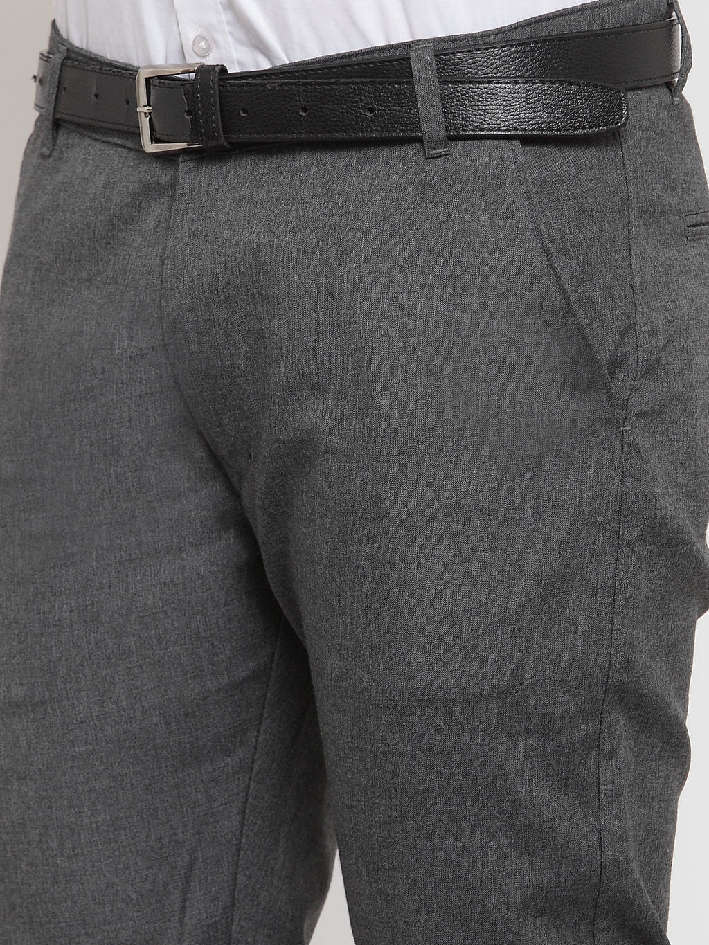 Jainish Men's Black Cotton Solid Formal Trousers ( FGP 256Charcoal ) - Distacart