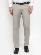 Jainish Men's Grey Cotton Solid Formal Trousers ( FGP 256Light-Grey ) - Distacart