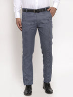 Jainish Men's Navy Cotton Polka Dots Formal Trousers ( GP 257Navy-Blue ) - Distacart