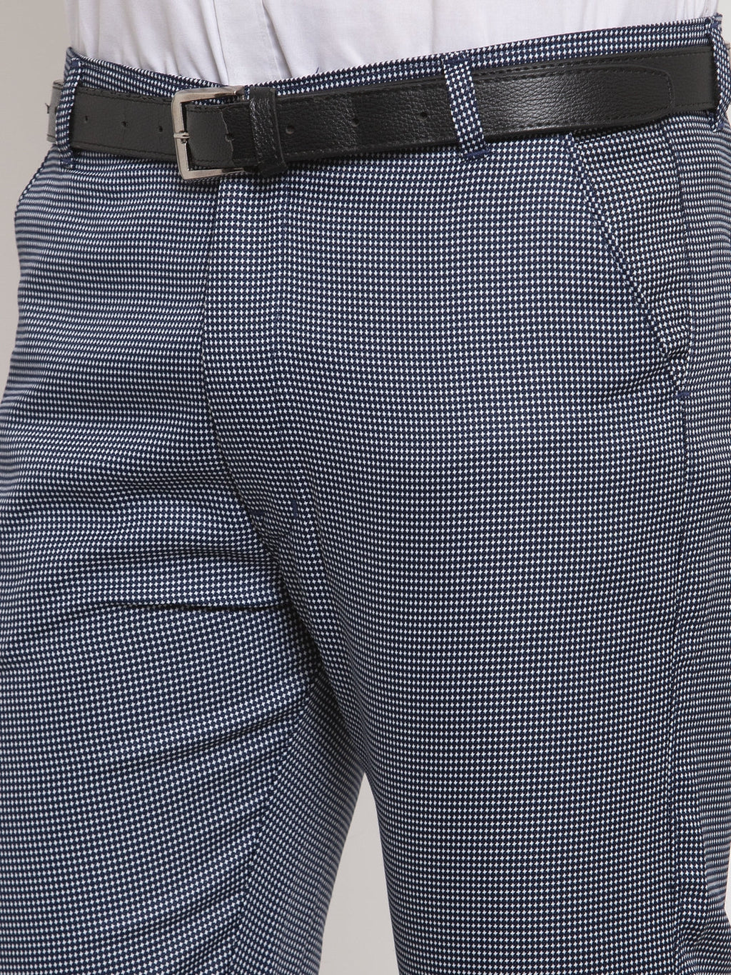 Jainish Men's Navy Cotton Polka Dots Formal Trousers ( GP 257Navy-Blue ) - Distacart