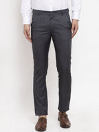 Jainish Men's Black Cotton Solid Formal Trousers ( FGP 258Charcoal ) - Distacart