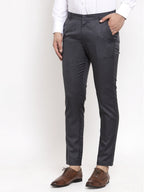 Jainish Men's Black Cotton Solid Formal Trousers ( FGP 258Charcoal ) - Distacart