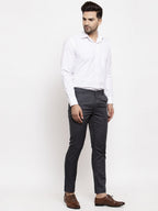 Jainish Men's Black Cotton Solid Formal Trousers ( FGP 258Charcoal ) - Distacart
