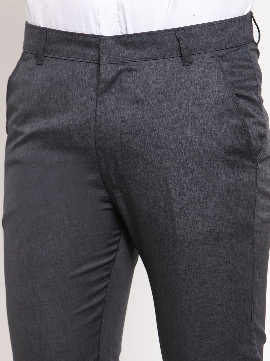 Jainish Men's Black Cotton Solid Formal Trousers ( FGP 258Charcoal ) - Distacart