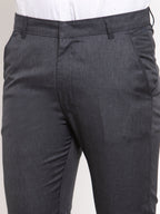 Jainish Men's Black Cotton Solid Formal Trousers ( FGP 258Charcoal ) - Distacart