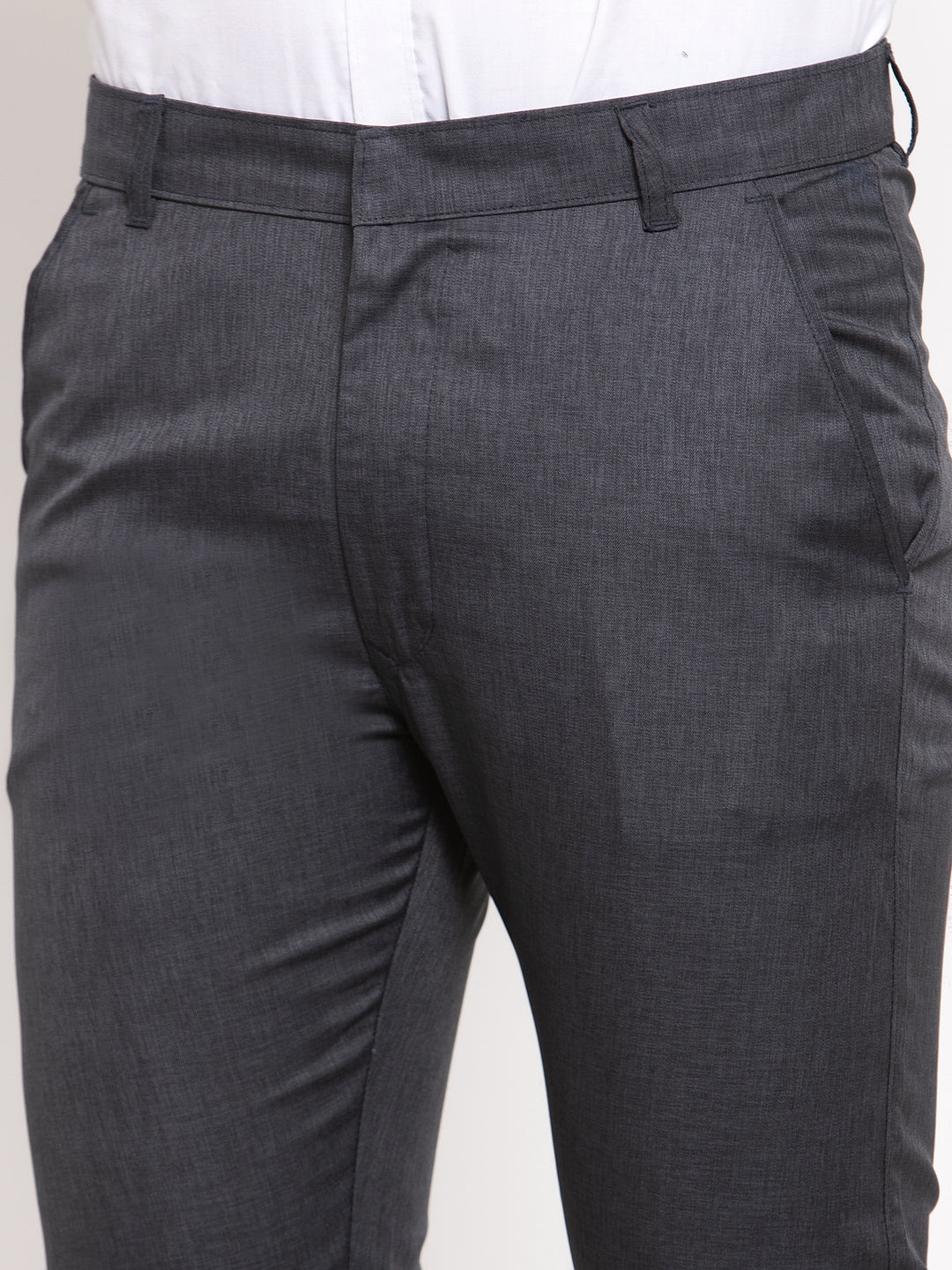 Jainish Men's Black Cotton Solid Formal Trousers ( FGP 258Charcoal ) - Distacart