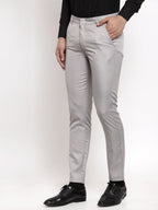 Jainish Men's Grey Cotton Solid Formal Trousers ( FGP 258Light-Grey ) - Distacart
