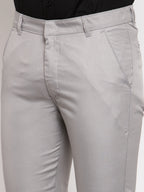 Jainish Men's Grey Cotton Solid Formal Trousers ( FGP 258Light-Grey ) - Distacart