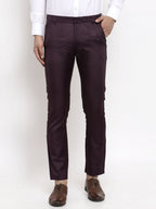 Jainish Men's Purple Cotton Solid Formal Trousers ( FGP 258Purple ) - Distacart