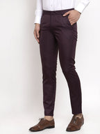 Jainish Men's Purple Cotton Solid Formal Trousers ( FGP 258Purple ) - Distacart