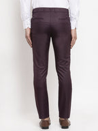 Jainish Men's Purple Cotton Solid Formal Trousers ( FGP 258Purple ) - Distacart