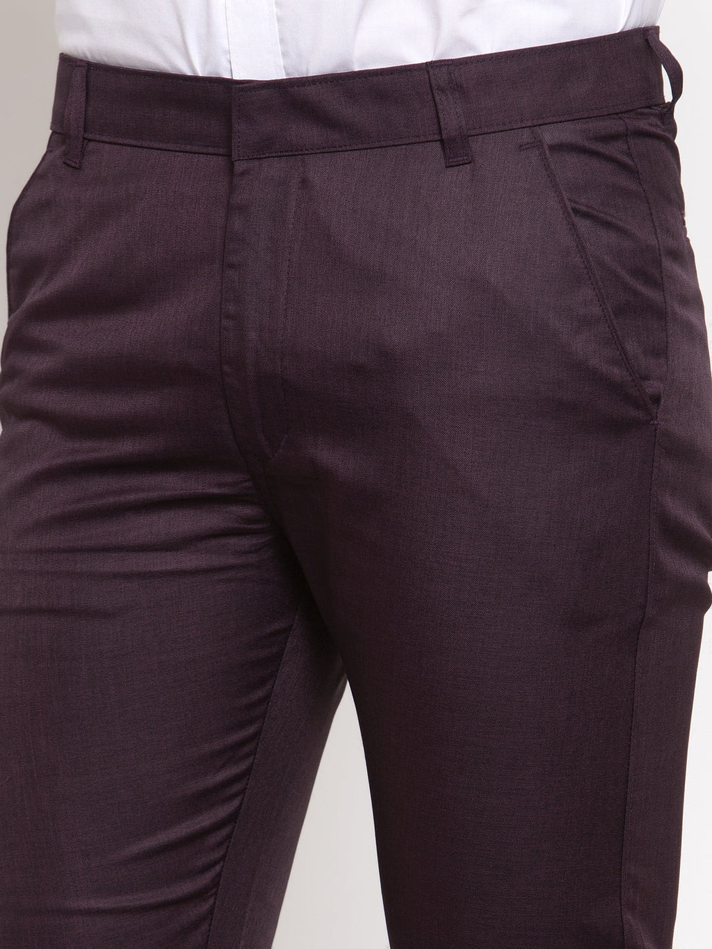 Jainish Men's Purple Cotton Solid Formal Trousers ( FGP 258Purple ) - Distacart
