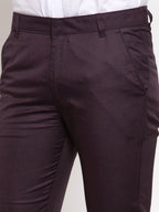 Jainish Men's Purple Cotton Solid Formal Trousers ( FGP 258Purple ) - Distacart