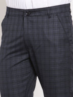 Jainish Men's Black Cotton Checked Formal Trousers ( GP 259Black ) - Distacart