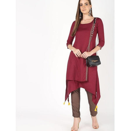 Cheera Front Painal Design With Tashal A-Line Kurta