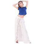 Asmaani White Color Plain Ruffle Palazzo