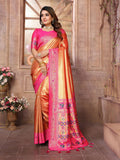 Aastha Fashion Gold Banarasi Tissue Silk Weaving Saree - Distacart