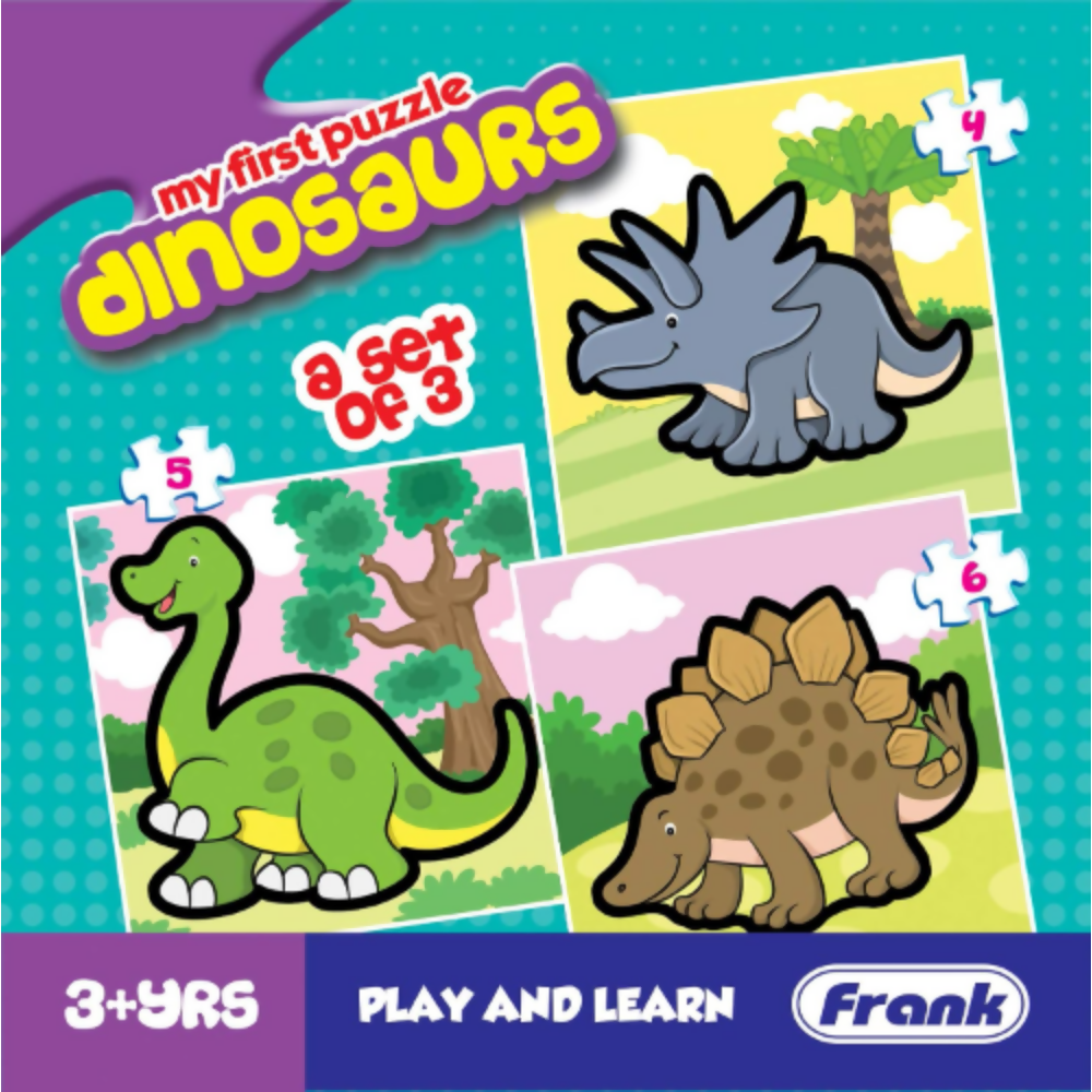 Frank Dinosaurs - A Set of 3 Jigsaw Puzzle for Kids - Distacart