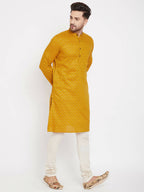 Even Apparels Yellow Rayon Wedding Men's Kurta For Haldi - Distacart