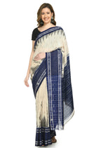 Vamika Sambalpuri Ikat Cotton Scot Dali Tasrite & Blue Saree