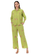 Jaitra Apparels Green Embroidered Premium Pure Cotton Co-Ord Set For Women - Distacart