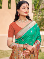 Anaita Olive Silk Saree With Blouse Piece - Distacart